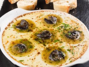 Escargots in buttery sauce inside Fine Dining Restarant